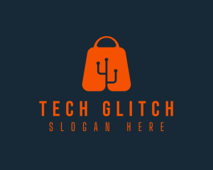 Shopping Bag Tech logo design