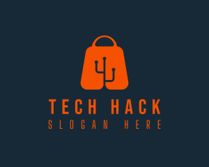 Shopping Bag Tech logo design