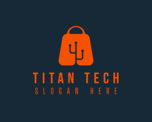 Shopping Bag Tech logo design