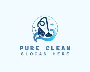 Vacuum Cleaner House Sanitation logo design