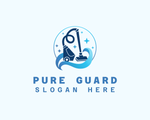 Vacuum Cleaner House Sanitation logo design