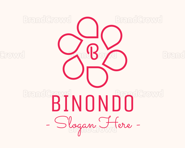 Pink Flower Petals Lettermark Logo