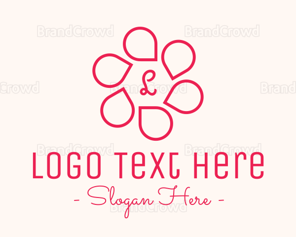 Pink Flower Petals Lettermark Logo