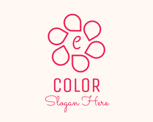 Pink Flower Petals Lettermark Logo