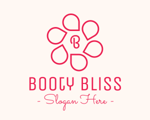 Pink Flower Petals Lettermark logo design