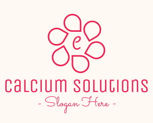 Pink Flower Petals Lettermark logo design