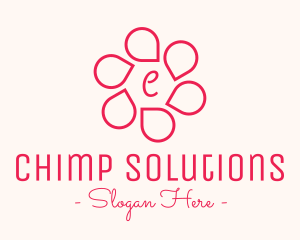 Pink Flower Petals Lettermark logo design