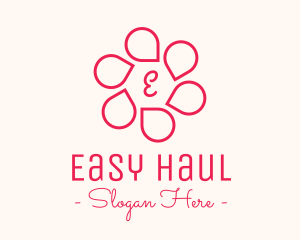 Pink Flower Petals Lettermark logo design