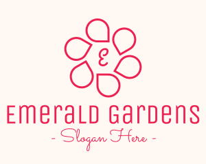 Pink Flower Petals Lettermark logo design