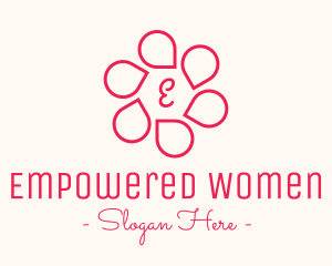 Pink Flower Petals Lettermark logo design