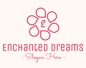 Pink Flower Petals Lettermark logo design