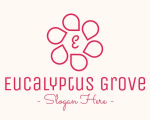 Pink Flower Petals Lettermark logo design