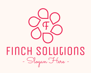 Pink Flower Petals Lettermark logo design