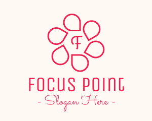 Pink Flower Petals Lettermark logo design