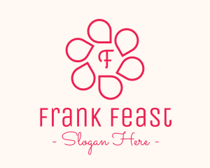 Pink Flower Petals Lettermark logo design