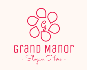 Pink Flower Petals Lettermark logo design