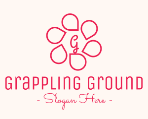 Pink Flower Petals Lettermark logo design