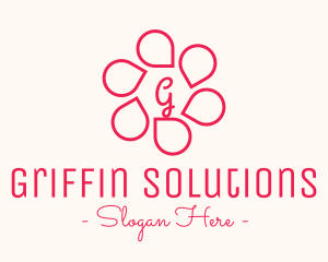 Pink Flower Petals Lettermark logo design