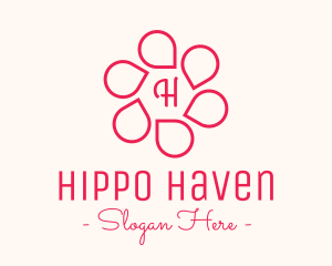 Pink Flower Petals Lettermark logo design