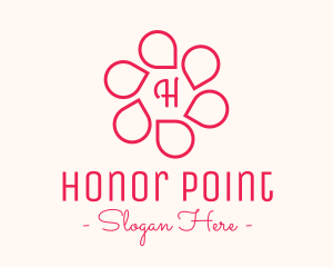 Pink Flower Petals Lettermark logo design