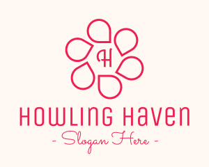 Pink Flower Petals Lettermark logo design