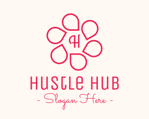 Pink Flower Petals Lettermark logo design