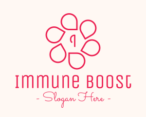 Pink Flower Petals Lettermark logo design