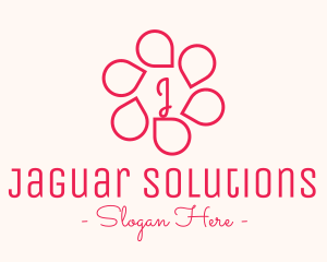 Pink Flower Petals Lettermark logo design