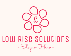 Pink Flower Petals Lettermark logo design