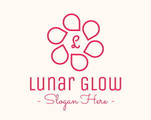 Pink Flower Petals Lettermark logo design