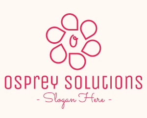 Pink Flower Petals Lettermark logo design