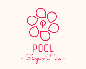 Pink Flower Petals Lettermark logo design