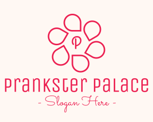 Pink Flower Petals Lettermark logo design