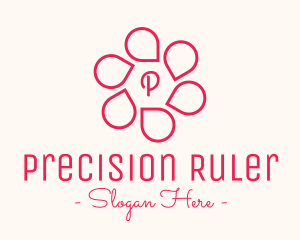 Pink Flower Petals Lettermark logo design