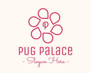 Pink Flower Petals Lettermark logo design