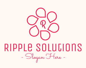 Pink Flower Petals Lettermark logo design