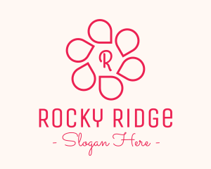 Pink Flower Petals Lettermark logo design