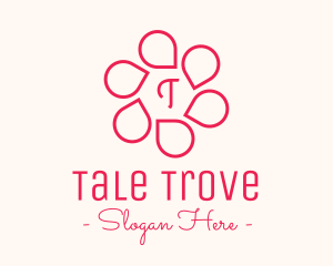 Pink Flower Petals Lettermark logo design