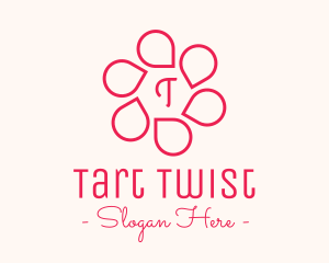 Pink Flower Petals Lettermark logo design