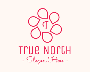 Pink Flower Petals Lettermark logo design