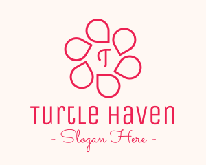 Pink Flower Petals Lettermark logo design