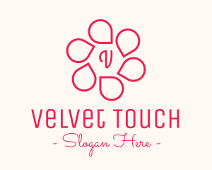 Pink Flower Petals Lettermark logo design