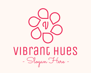 Pink Flower Petals Lettermark logo design