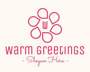 Pink Flower Petals Lettermark logo design