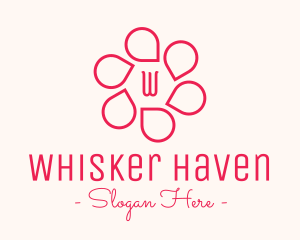 Pink Flower Petals Lettermark logo design