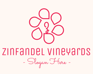 Pink Flower Petals Lettermark logo design