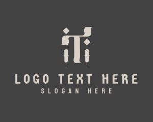 Letter T - Gothic Letter T logo design