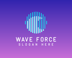 Music Streaming Audio Wave logo design