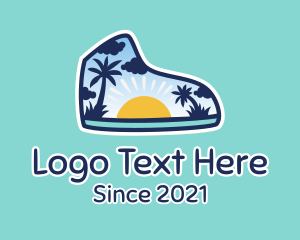 Palm Tree - Summer Beach Sneakers logo design
