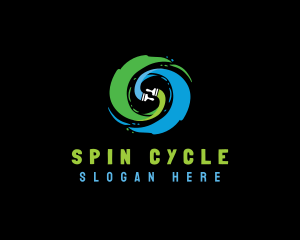Spin - Spiral Paint Brush logo design